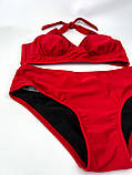 Купальник великих жіночих розмірів, червоного кольору, фото 6
