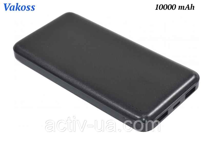 Power Bank Vakoss TP-2589K на 10000mAh 2xUSB, micro-USB, USB Type-C для мобільних телефонів, планшетів, Польща