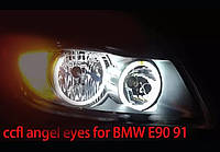 CCFL Ангельские глазки на БМВ E90 Е91 (до Рестайл) Белые. Angel eyes BMW.