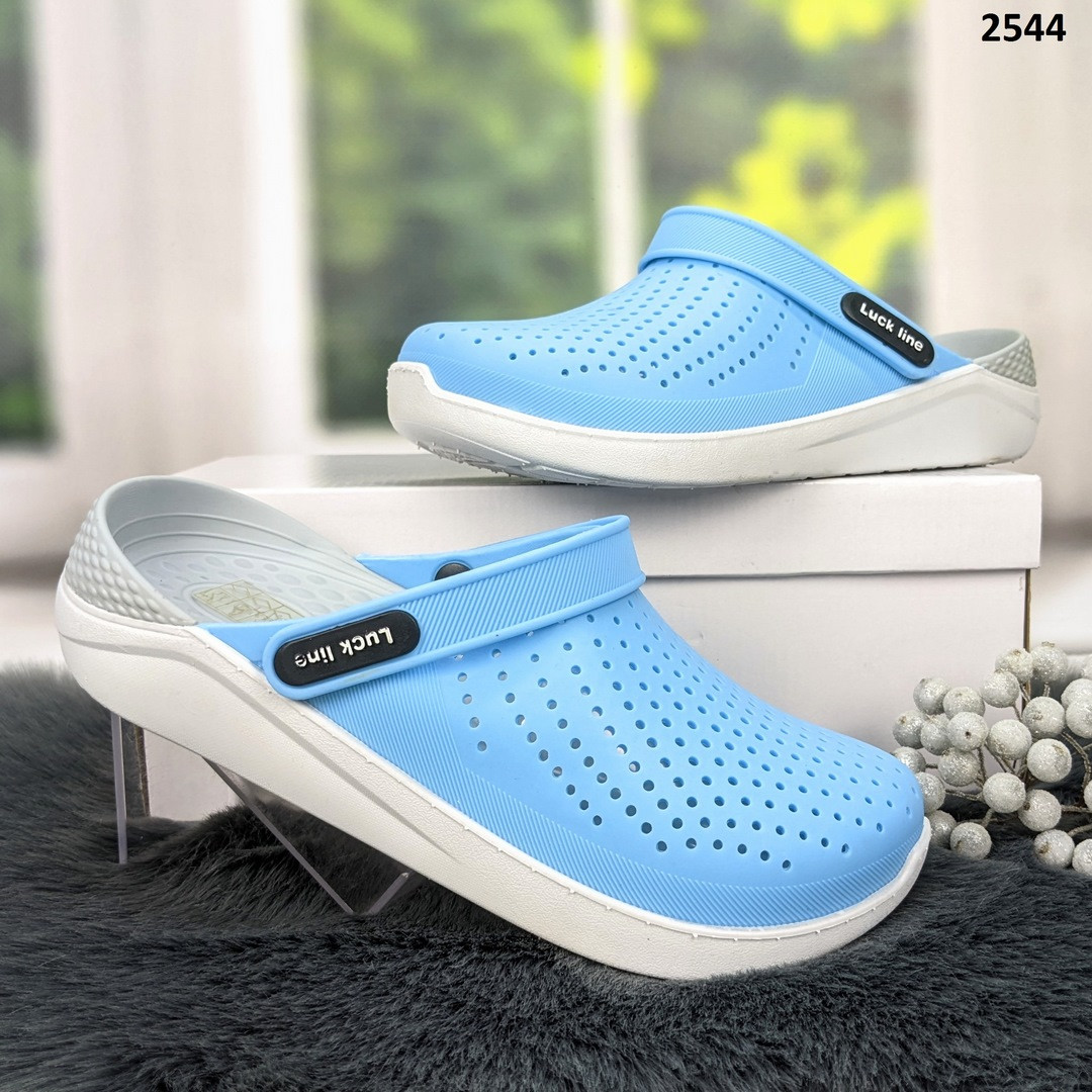 Сабо крокси жіночі блакитні Luck Line силіконові
