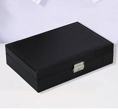 Скринька для прикрас біжутерії ювелірних прикрас 26x18x8 чорна 8553