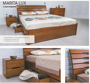 Ліжко дерев'яне з ящиками Маріта Люкс фабрика Олімп, фото 2