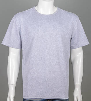 Футболка батал Однотонна Св.Сірий меланж 2300б/1, 4XL (1шт)