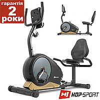 Горизонтальный велотренажер Hop-Sport HS-040L Root черно-золотистый / гарантия: 24 месяца