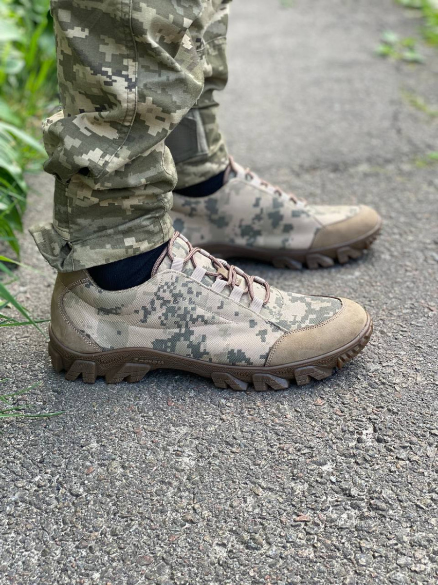Кросівки чоловічі тактичні ShoesBand камуфляжні Хакі Надміцна натуральна замша розмір 46 (30,5 см)