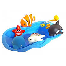 Іграшки для купання "Морський світ" з ванною в пакеті 605-4