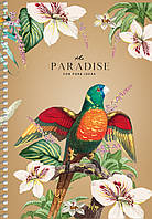 Зошит для записів, спiраль, А5, 96арк., крем. блок, 70г/м2, крафт, тиснення, клітинка, ШКОЛЯРИК