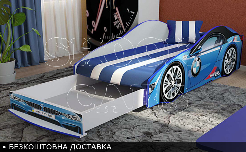 Кровать машина Ламборджини Элит КОМПЛЕКТ с матрасом, детская кровать авто со встроенным матрасом Спорт - фото 4 - id-p558273568