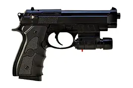 Страйкбольний пістолет Galaxy Beretta 92 із лазерним прицілом пластиковий G052BL