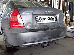 Фаркоп Hyundai Accent MC 2006-2011 (Хендай Акцент) оцинкований без підрізу бампера Швидкознімний автомат на ручці