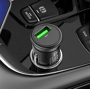 АЗП Hoco Z43 Mighty single port QC3.0 car charger Black, фото 3