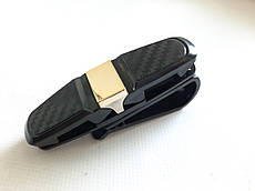 Тримач окулярів прищіпка 1305 carbon/gold