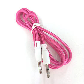 Аудіо кабель 3,5 mm/3,5 mm AUX Eco Textile (текстиль) Pink