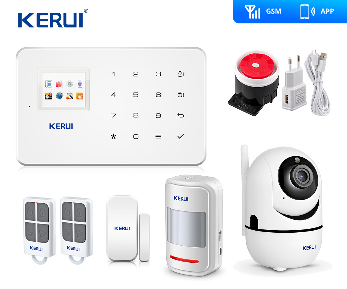 Комплект бездротовий gsm сигналізації Kerui G18 з Wi-Fi камерою Kerui T09T 2 Mp Tuya