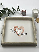 Квадратний дерев'яний піднос/таця 30 30 см