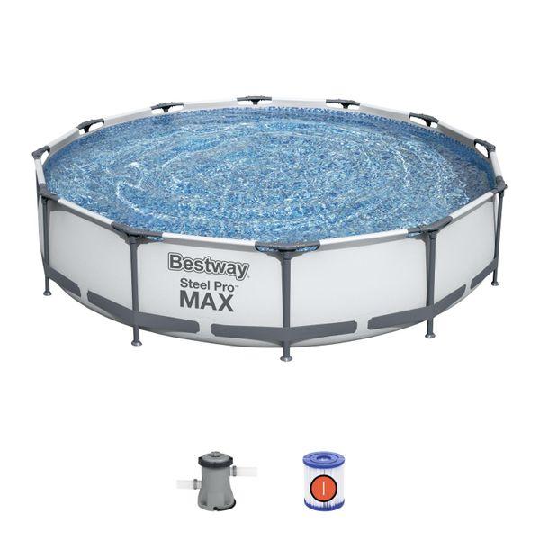 Круглий каркасний басейн Bestway 56416 Steel Pro Max 366х76см