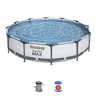 Круглий каркасний басейн Bestway 56416 Steel Pro Max 366х76см
