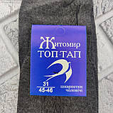Шкарпетки чоловічі високі весна/осінь темно сірі р.31 ТОП-ТАП х/б бічний узор НМД-05260, фото 4