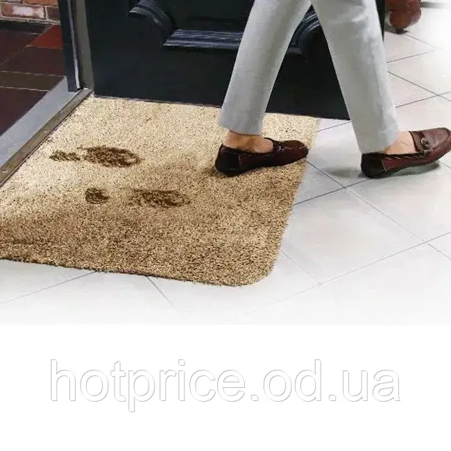 Супер впитывающий придверный коврик для вытирания ног Clean Step Mat с абсорбирующими волокнами [ОПТ] - фото 4 - id-p1645018374