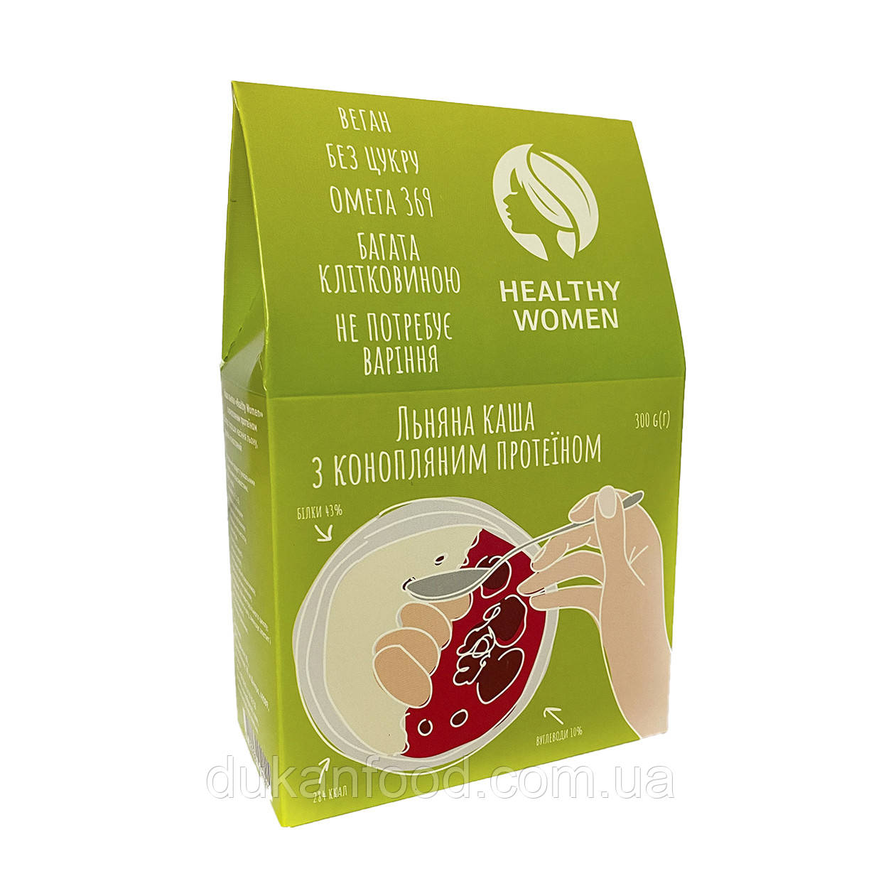 Лляна каша з конопляним протеїном, Healthy Women, 300 г