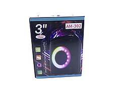 Музична портативна колонка Bluetooth AM-302 з LED, фото 6