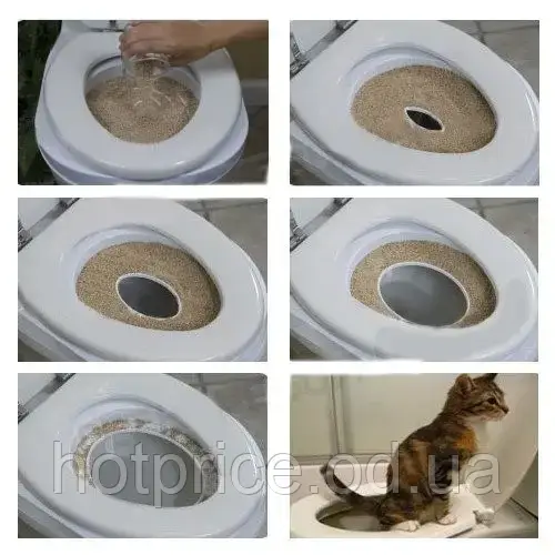 Набор для приучения кошек к туалету CitiKitty Cat Toilet, Накладки на унитаз для домашних питомцев [ОПТ] - фото 6 - id-p1645018421
