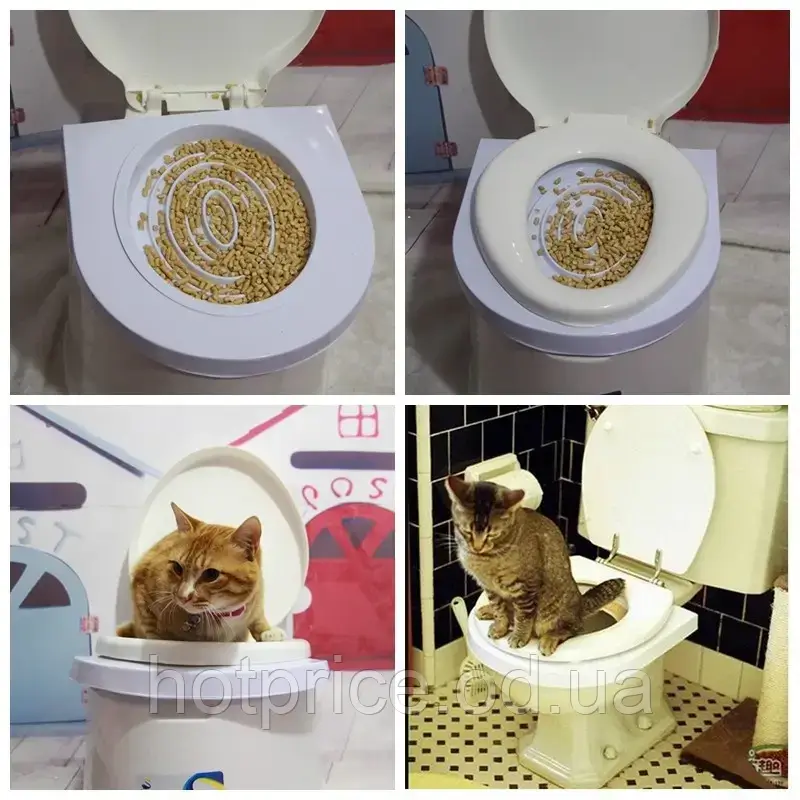 Набор для приучения кошек к туалету CitiKitty Cat Toilet, Накладки на унитаз для домашних питомцев [ОПТ] - фото 7 - id-p1645018421