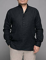 Льняная мужская рубашка VIL'NI Маями черный 64