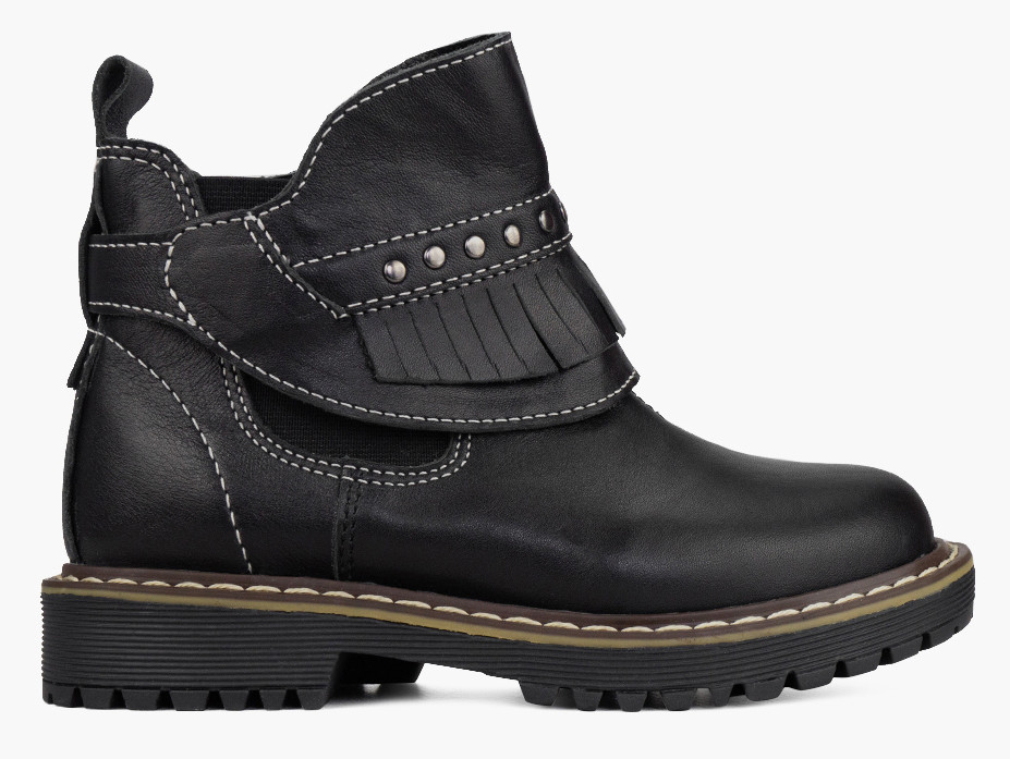 Черевики низькі дитячі для дівчаток чорні натуральна шкіра Україна Miracle — розмір 31 (20,3 см) (модель: Mir7117-31Kblack), фото 1