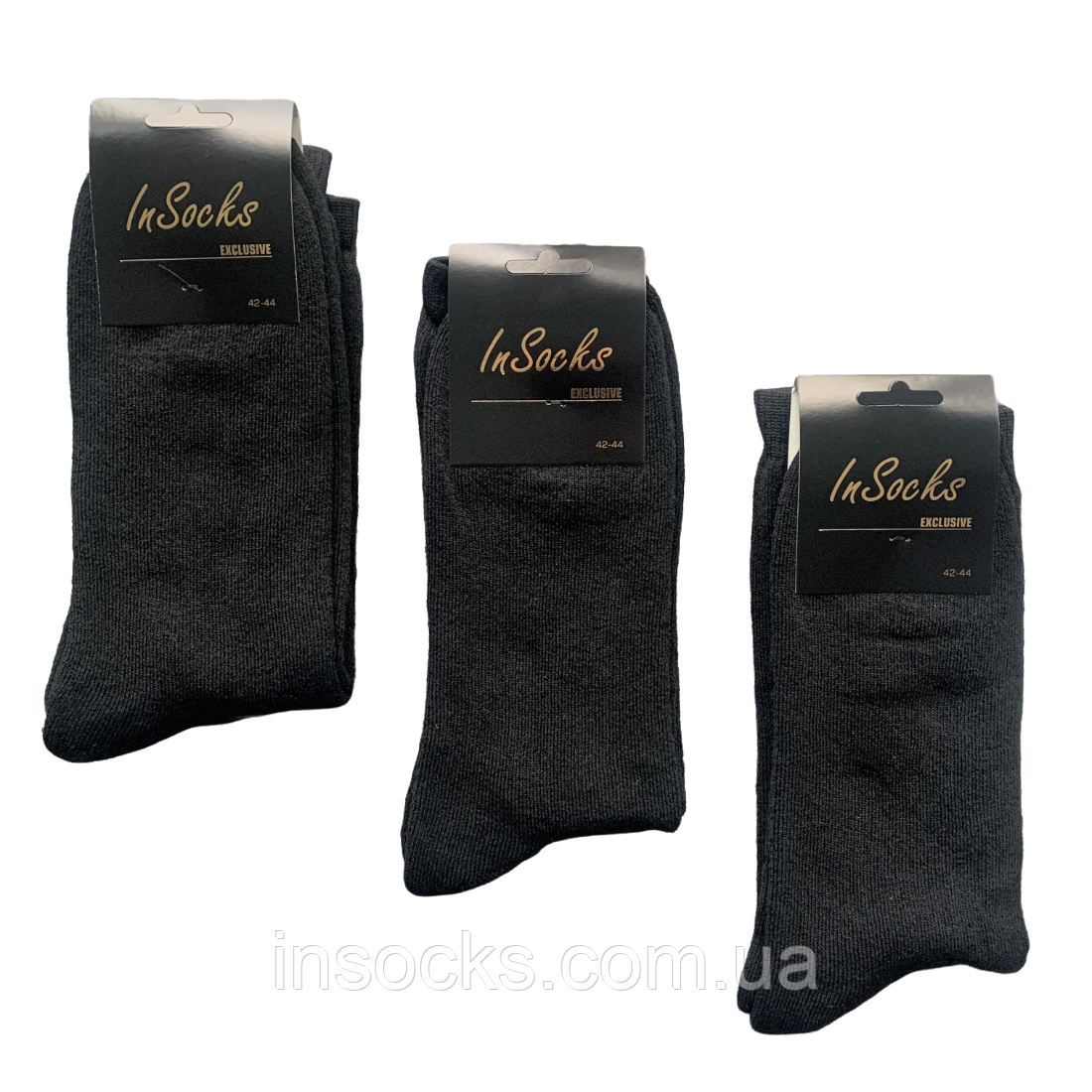 Шкарпетки чоловічі махрові "InSocks". 42-44р. Чорні. Високі.