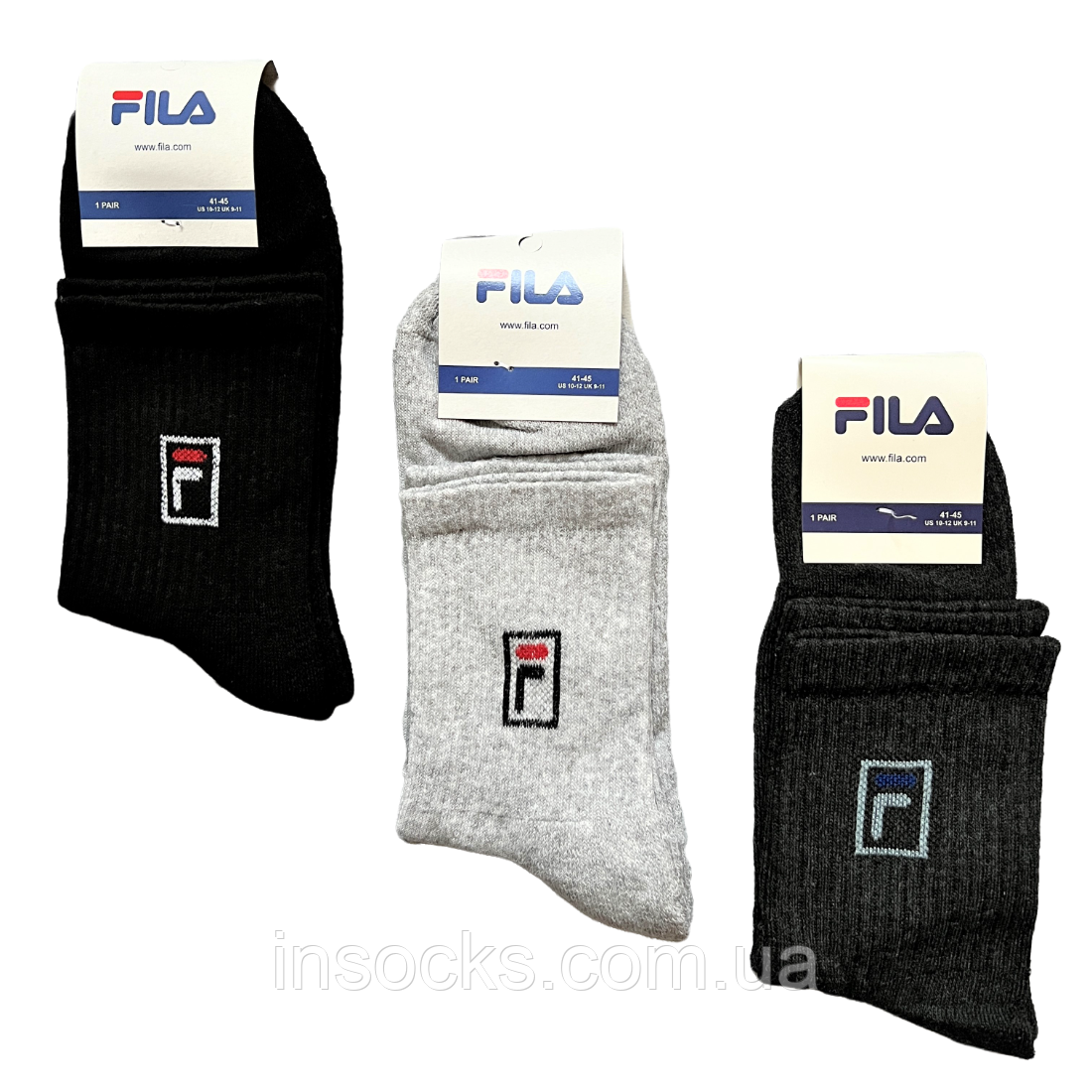 Шкарпетки чоловічі "Fila" з махрової стопою. 41-45р. Асорті., фото 1