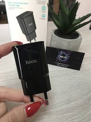 Адаптер, Блочок Зарядка Hoco C88A 2USB 2.4A black Зарядний пристрій, фото 2