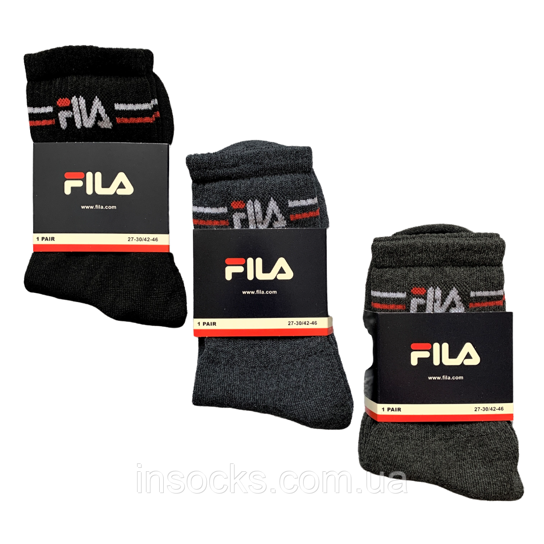 Шкарпетки чоловічі махрові "Fila" Термо, з гумкою. 42-46р. Високі.