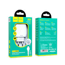 Зарядний пристрій HOCO C78A Max energy EU 2USB порту набір з кабелем Micro Usb, фото 3