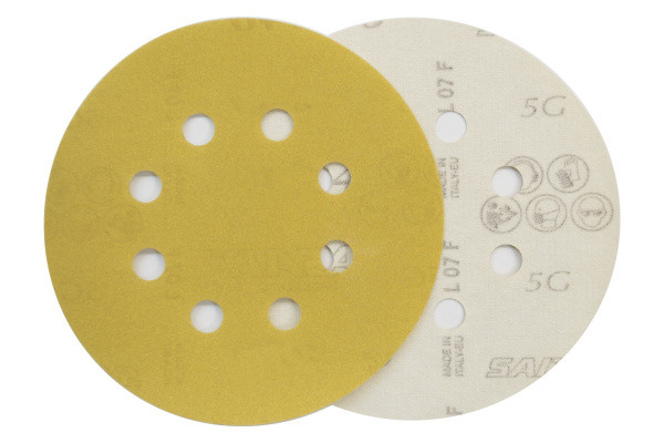Круг VELCRO жовтий 5G d-125 мм P240 (з отв.)