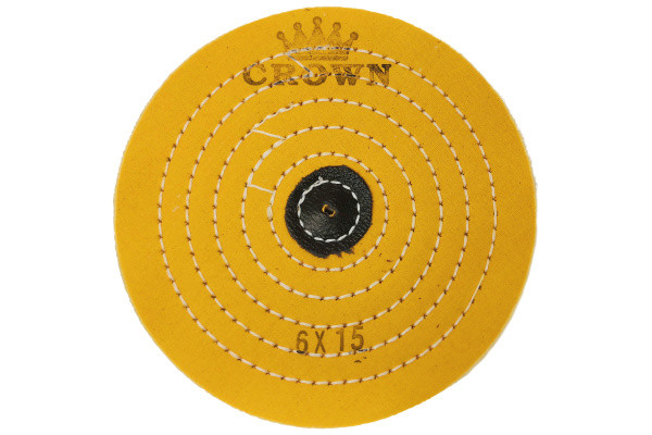 Круг муслиіновий жовтий CROWN d-150 мм, 15 шарів (зі шкіряним п'ятаком)