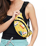 Бананка, сумка на пояс, сумка через плече TIGER чорна Коровки, фото 4
