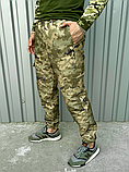 Тактичні літні чоловічі штани карго ЗСУ піксель на гумці внизу з кишенями, фото 3