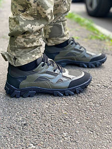 Кросівки чоловічі тактичні ShoesBand Хакі на чорній підошві Натуральна шкіра 42 (27,5 см) (S84141-3)