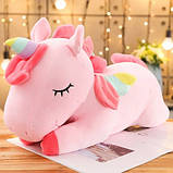 Велика м'яка іграшка "Єдиноріг рожевий" 80см плюшова іграшка дуже м'якенька!, фото 2