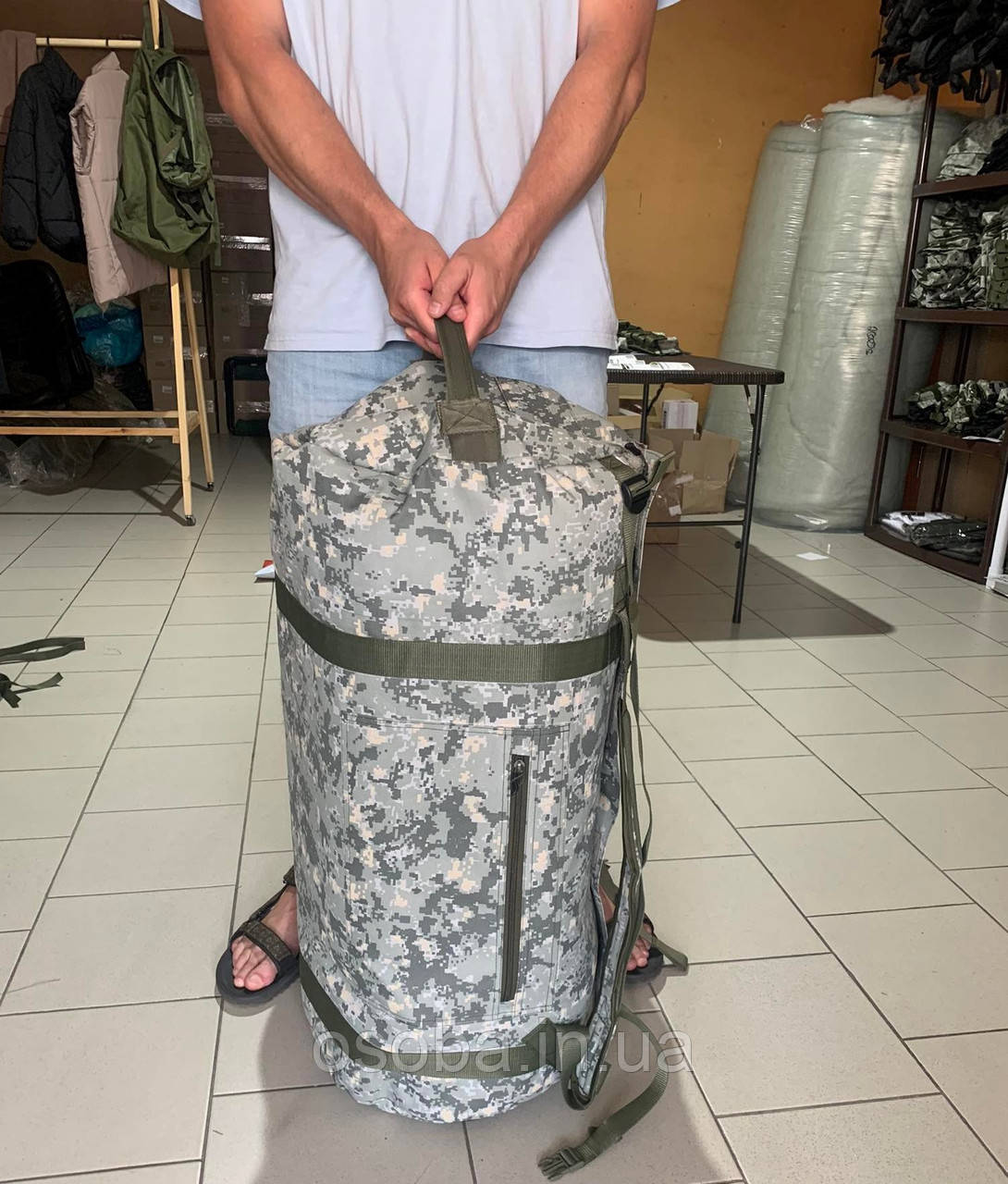Армійська сумка - рюкзак піксель ВСУ 90 л "Support" підвищеної міцності