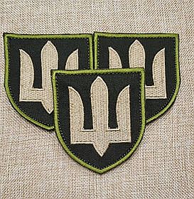 Шеврон "Тризуб - золото на оливі" 70х80мм, Сухопутні війська ЗСУ