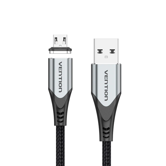 Кабель зарядний магнітний Micro USB Vention Magnetic Charge Cable 3 A Fast Charging 1 м Black (CQSHF-M)