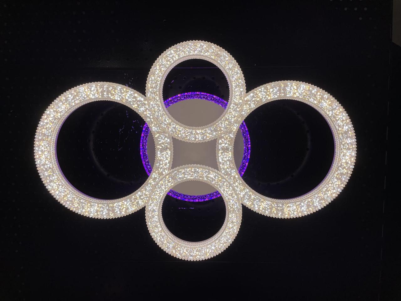 Стельова led люстра з пультом 128W світлодіодна з кольоровою підсвіткою