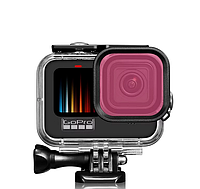 Подводный бокс с фильтром (розовый) для GoPro Hero 9 Black SE8658