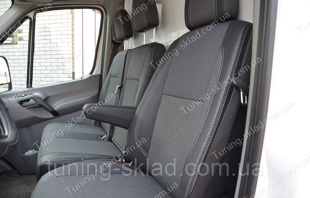 Чохли на сидіння Мерседес Спринтер W906 (чохли з екошкіри Mercedes Sprinter W906 стиль Premium), фото 1