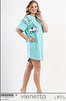 Ночная рубашка женская хлопковая Кролик р.М Vienetta Турция, голубой