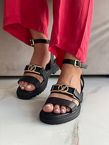 Сандалі жіночі чорні Louis Vuitton Sandals (08628) 40