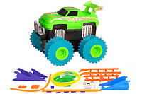 Машинка на бат. Trix Trux набор с трассой (зеленый) JLT-AS331G, World-of-Toys