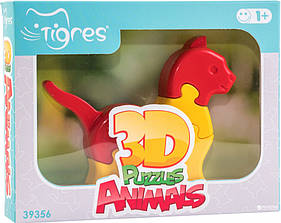 Іграшка розвиваюча: 3D пазли Тварини 8 ел. 39356-1-2-3 (Кіт), Land of Toys